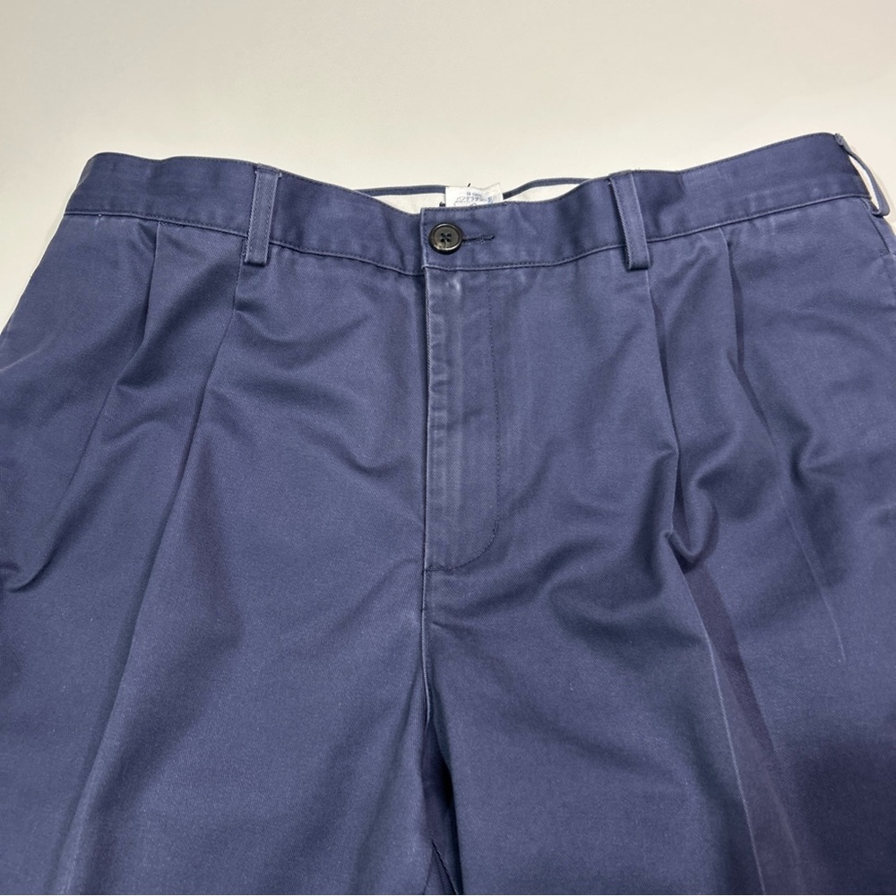 Vintage Lands End Pants Men’s 35 Blue Cotton Chinos Business Casual Office - Picture 5 of 16